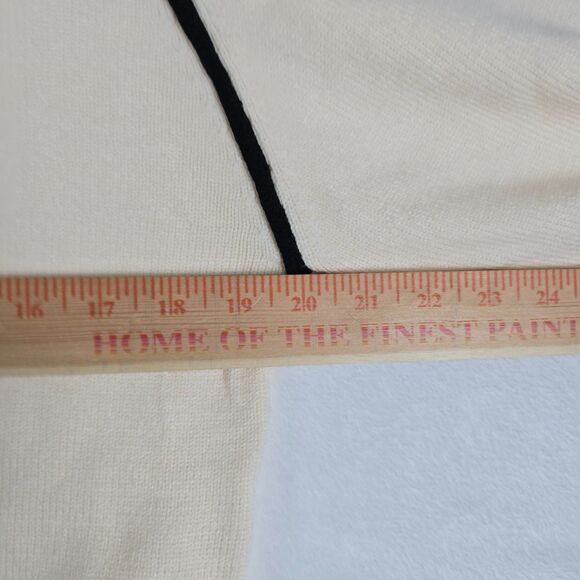 Zaful Women’s Cream Knit Sweater US 4 (Sm) Viscose Blend Contrast Trim Pullover - Picture 8 of 12